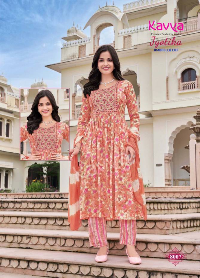 Jyotika Vol 8 By Kavya Capsule Foil Printed Kurti With Bottom Dupatta Wholesale Shop In Surat